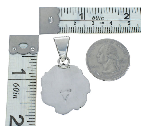 Authentic Navajo Oyster Shell Feather Sterling Silver Pendant X10360