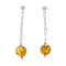 Navajo Amber Sterling Silver Post Dangle Earrings X10361