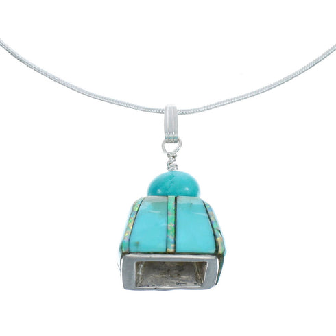 Sterling Silver Turquoise Opal Italian Snake Chain Necklace Set X10365