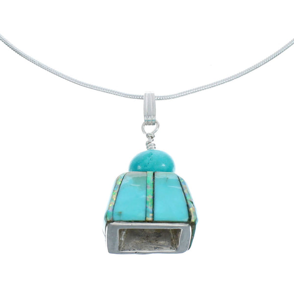 Sterling Silver Turquoise Opal Italian Snake Chain Necklace Set X10365