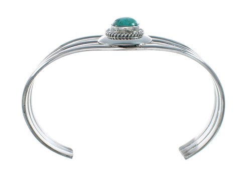 Native American Navajo Turquoise Sterling Silver Tear Drop Cuff Bracelet X10385