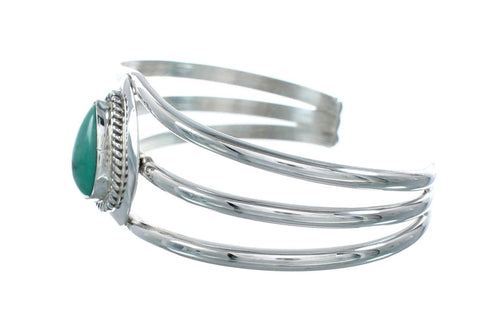 Turquoise Navajo Sterling Silver Tear Drop Cuff Bracelet X10386