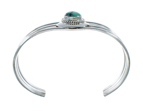 Turquoise Navajo Sterling Silver Tear Drop Cuff Bracelet X10386