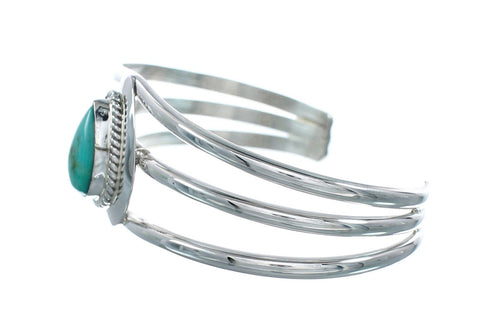 Turquoise Navajo Sterling Silver Tear Drop Cuff Bracelet X10387