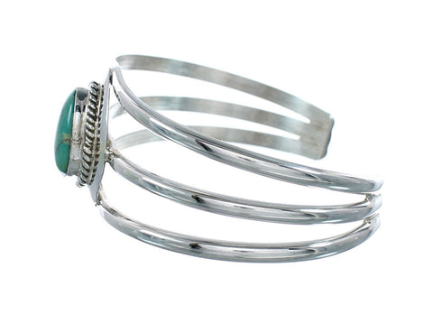 Native American Sterling Silver Turquoise Navajo Tear Drop Cuff Bracelet X10390
