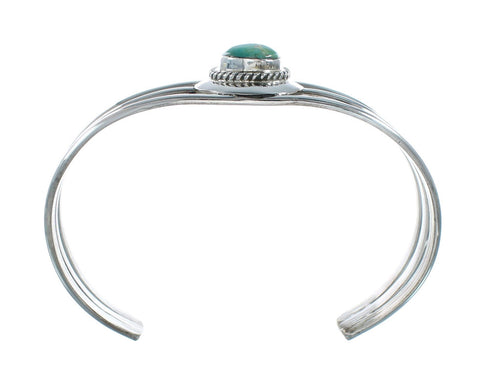 Native American Sterling Silver Turquoise Navajo Tear Drop Cuff Bracelet X10390