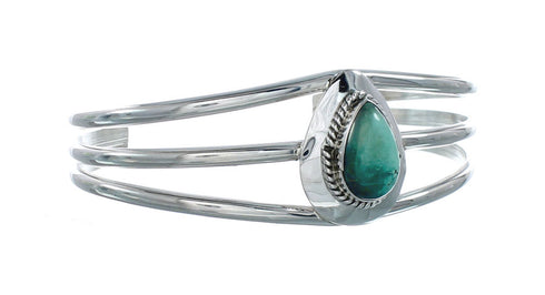 Turquoise Navajo Sterling Silver Tear Drop Cuff Bracelet X10391