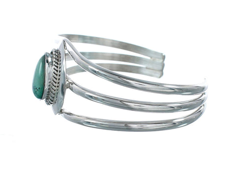 Turquoise Navajo Sterling Silver Tear Drop Cuff Bracelet X10391