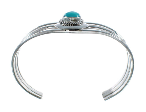 Native American Navajo Turquoise Sterling Silver Tear Drop Cuff Bracelet X10395