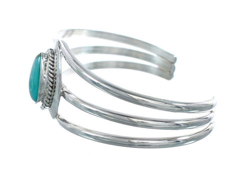 Turquoise Native American Navajo Sterling Silver Tear Drop Cuff Bracelet X10397