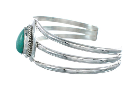 Turquoise Native American Sterling Silver Tear Drop Cuff Bracelet X10398