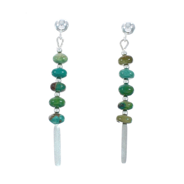 Authentic Navajo Turquoise Sterling Silver Bead Post Earrings X10401