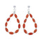 Navajo Coral Bead Post Dangle Sterling Silver Earrings X10406