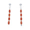 Genuine Sterling Silver Coral Bead Post Dangle Earrings X10407