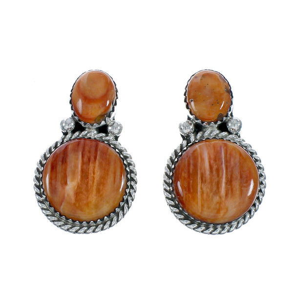 Navajo Oyster Shell Sterling Silver Post Earrings X10411