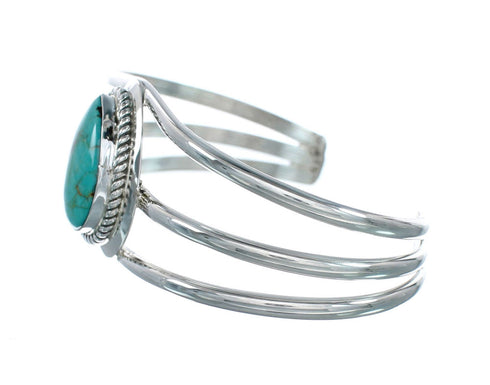 Native American Sterling Silver Turquoise Tear Drop Cuff Bracelet X10427