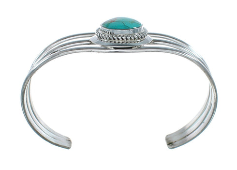 Native American Sterling Silver Turquoise Tear Drop Cuff Bracelet X10427