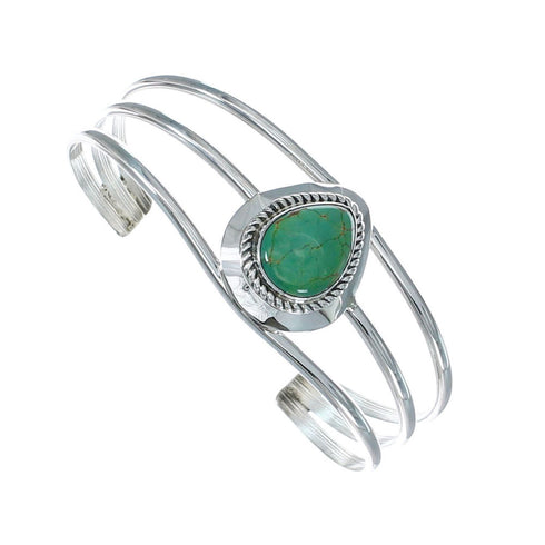 Native American Turquoise Sterling Silver Tear Drop Navajo Cuff Bracelet X10435