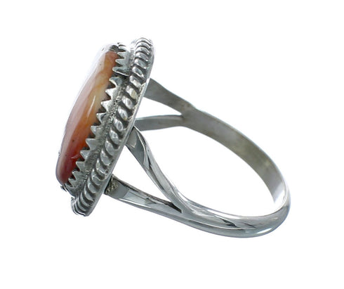Native American Oyster Shell Sterling Silver Navajo Ring Size 7-3/4 X10454