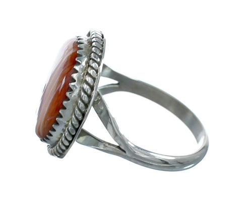 Native American Oyster Shell Sterling Silver Navajo Ring Size 7-3/4 X10455