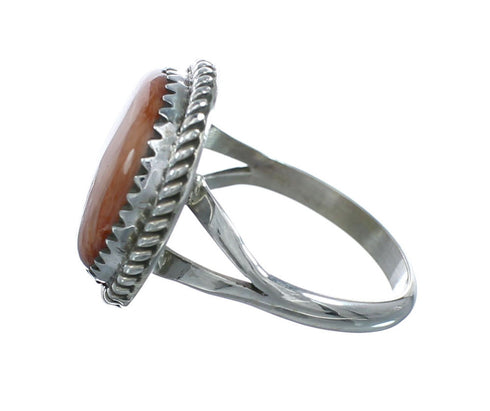 Native American Navajo Oyster Shell Sterling Silver Ring Size 7-3/4 X10456