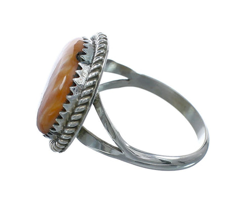 Navajo Oyster Shell Sterling Silver Ring Size 8-1/2 X10458