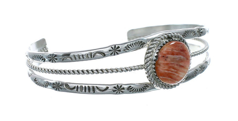 Authentic Navajo Oyster Shell Sterling Silver Cuff Bracelet X10777