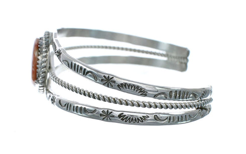 Authentic Navajo Oyster Shell Sterling Silver Cuff Bracelet X10777