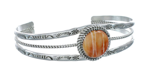 Authentic Navajo Oyster Shell Sterling Silver Cuff Bracelet X10779