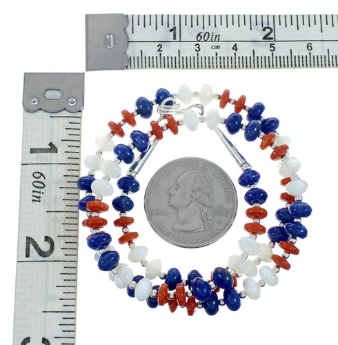 Navajo Multicolor Sterling Silver Bead Necklace X10647