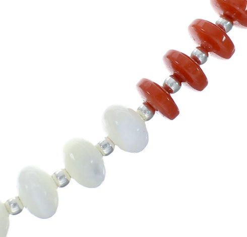 Native American Navajo Multicolor Sterling Silver Bead Necklace X10649