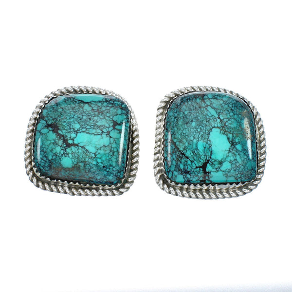 Turquoise Sterling Silver Navajo Post Earrings X10462