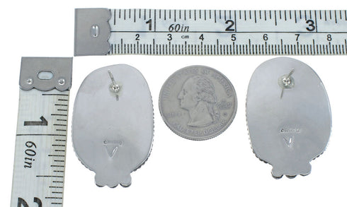 Native American Navajo Turquoise Sterling Silver Post Earrings X10497