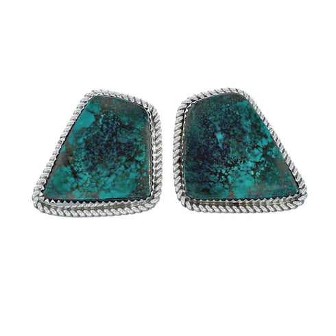 Turquoise Sterling Silver Navajo Post Earrings X10505