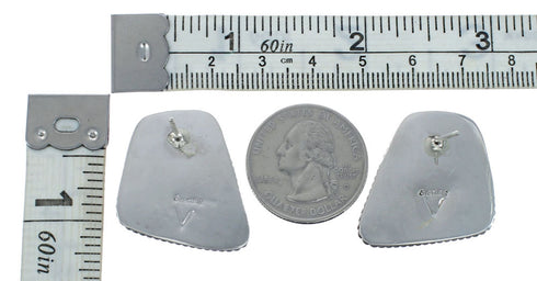 Turquoise Sterling Silver Navajo Post Earrings X10505