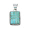 Authentic Navajo Turquoise Inlay Sterling Silver Pendant X10654