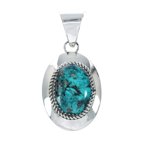 Authentic Sterling Silver Turquoise Navajo Pendant X10663