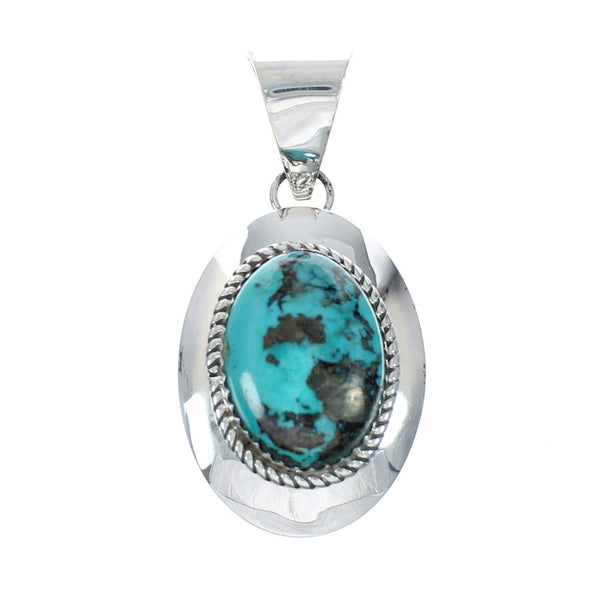 Authentic Sterling Silver Turquoise Navajo Pendant X10664