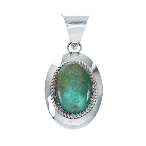 Authentic Sterling Silver Turquoise Navajo Pendant X10667