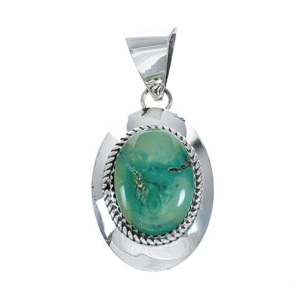Authentic Sterling Silver Turquoise Navajo Pendant X10668