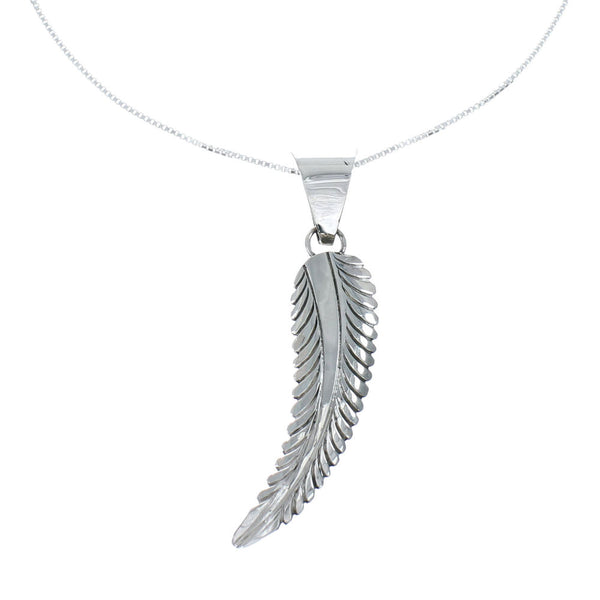 Sterling Silver Leaf Navajo Pendant 16" Box Italian Chain Necklace Set X10676