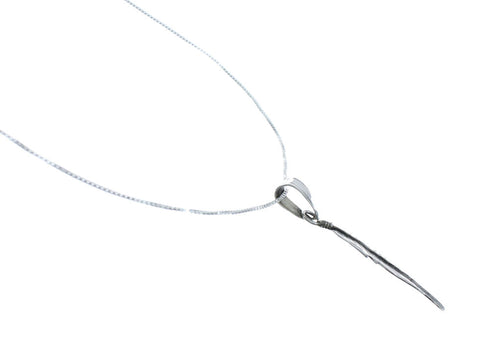 Navajo Sterling Silver Leaf Pendant 16" Box Italian Chain Necklace Set X10679