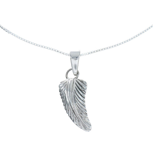 Navajo Sterling Silver Leaf Pendant 16" Box Italian Chain Necklace Set X10680