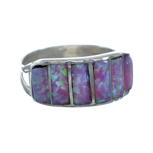 Pink Opal Sterling Silver Zuni Ring Size 8-1/2 X10599