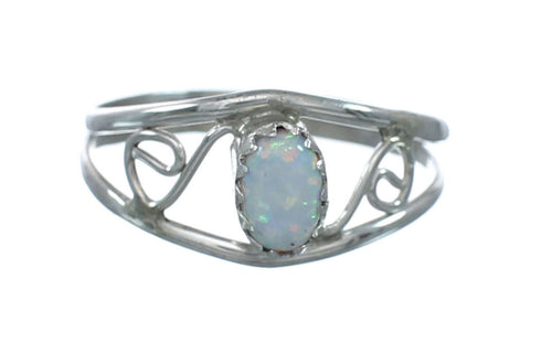 Native American White Opal Sterling Silver Ring Size 6-1/2 X10609