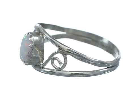 Native American White Opal Sterling Silver Ring Size 6-1/2 X10609