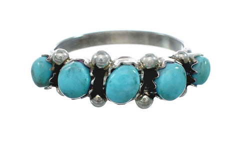 Genuine Sterling Silver Zuni Turquoise Ring Size 5-1/2 X10613