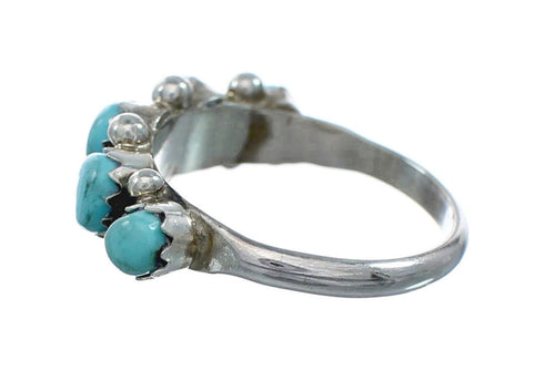 Genuine Sterling Silver Zuni Turquoise Ring Size 5-1/2 X10613