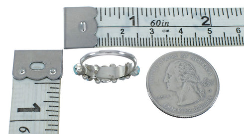 Native American Sterling Silver Zuni Multicolor Ring Size 4-3/4 X10624