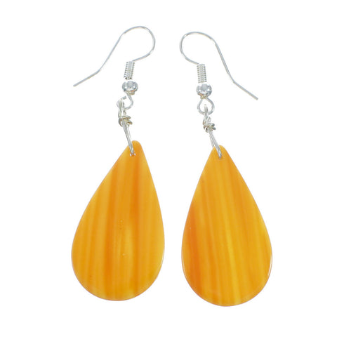 Southwestern Sterling Silver And Oyster Shell Hook Dangle Earrings X10523